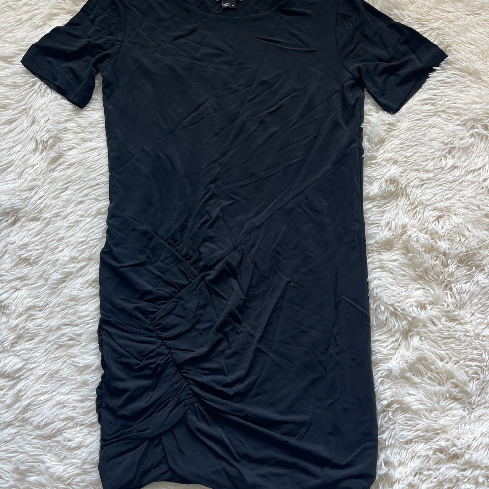 Theory Black Mini Dress with Modern Elegance​